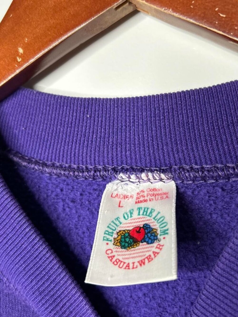 Fruit of the Loom Purple Cotton & Polyester Sweatshirt - Picture 4 of 4
